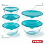 Pyrex Ensemble de Boîtes à Lunch Transparent Turquoise 5 Pièces