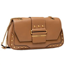 Guess Sac bandoulière Greta en polyuréthane - Textile, cognac - 16 x 29 x 5.3 cm - Pour femme - Réf. hwvb81 29210