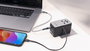 Verbatim CNT-02 Adaptateur de Voyage Universel GaN III 85W avec Câble USB-C Rétractable, 6 Ports de Charge (US/UK/EU/AUS), Noir