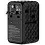 Verbatim CNT-02 Adaptateur de Voyage Universel GaN III 85W avec Câble USB-C Rétractable, 6 Ports de Charge (US/UK/EU/AUS), Noir