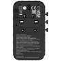 Verbatim CNT-02 Adaptateur de Voyage Universel GaN III 85W avec Câble USB-C Rétractable, 6 Ports de Charge (US/UK/EU/AUS), Noir