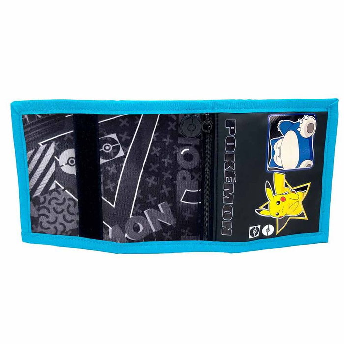 CYP BRANDS Portefeuille Pokémon Geo avec fermeture velcro, plusieurs compartiments pour cartes, billets et monnaie, poignée Pokéball