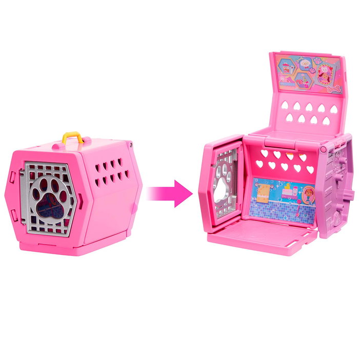 Barbie Muñeca Chelsea Con Perro Y Transportin Jdf89 - Poupée Chelsea avec Chiot et Caisse de Transport Transformable, Jouets et Accessoires pour Chiens, Cheveux Blonds