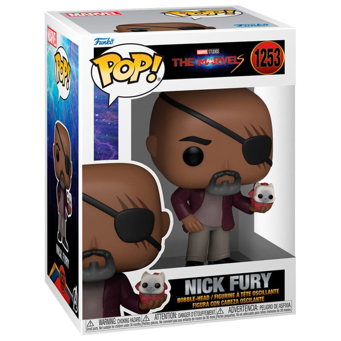FUNKO POP Marvel The Marvels Nick Fury - Figurine en vinyle de 9 cm dans sa boîte cadeau FUNKO POP Marvel The Marvels Nick Fury - Figurine en vinyle de 9 cm dans sa boîte cadeau