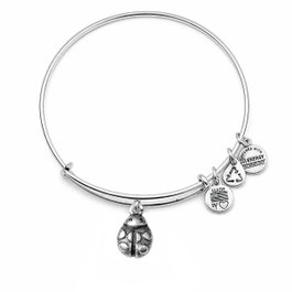 Alex And Ani Bracelet Mariquita Gris Ajustable