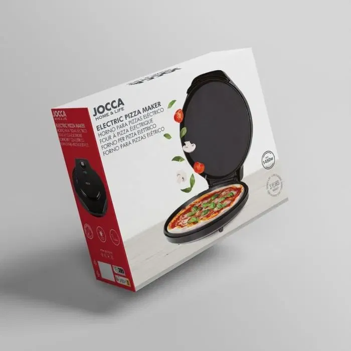 Jocca Four à Pizza Électrique 2374 - Pour Pizzas de 30,5 cm - 1200 W, Température Réglable, Plaques Antiadhésives, Ouverture à 90° Jocca Four à Pizza Électrique 2374 - Pour Pizzas de 30,5 cm - 1200 W, Température Réglable, Plaques Antiadhésives, Ouverture à 90°