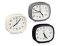 Giftdecor Horloge Rectangulaire Assortie 12x10x4 cm - Blanc/Gris/Noir - Pile AA (Set de 12)