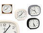 Giftdecor Horloge Rectangulaire Assortie 12x10x4 cm - Blanc/Gris/Noir - Pile AA (Set de 12)