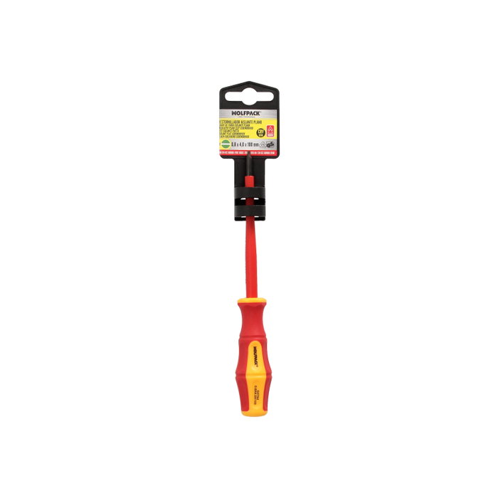 WOLFPACK LINEA PROFESIONAL Tournevis Plat Isolé VDE 1 000 V 0,8 x Ø 4,0 x 100 mm