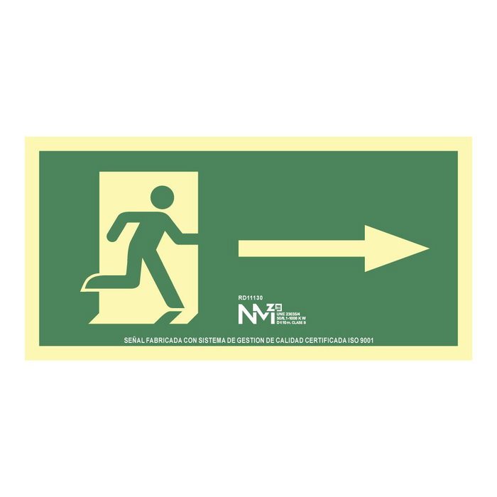 Panneau Normaluz Evacuación flecha derecha PVC 32 x 16 cm Panneau Normaluz Evacuación flecha derecha PVC 32 x 16 cm