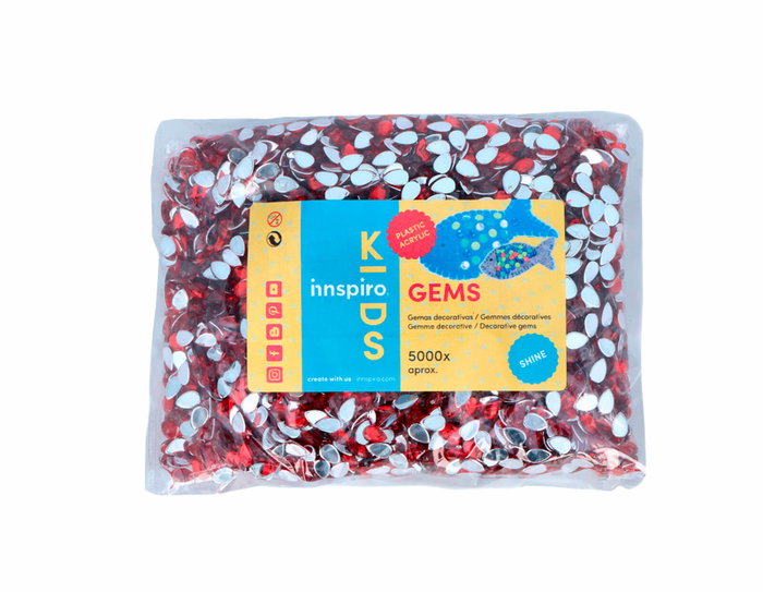 Innspiro Gemmes décoratives acryliques goutte rouge 5x8mm, 5000 unités Innspiro Gemmes décoratives acryliques goutte rouge 5x8mm, 5000 unités