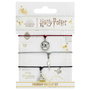 THE CARAT SHOP - Set de 3 bracelets de l'amitié Harry Potter - Reliques de la Mort, Éclair, Plaque 9 3/4 - Alliage de zinc et nylon