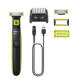 Philips OneBlade QP2824/20 Tondeuse Visage et Corps 12 000 mouvements/min, Peigne 5-en-1, Batterie 45 min, IPX7, Lime Vert