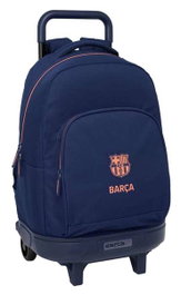 Safta Mochila grande à roulettes compacte extractible FC Barcelona 2e équipement 33 x 45 x 22 cm