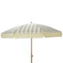 Ambiance Parasol de jardin à rayures taupe et blanc avec franges, ø183 x 200 cm