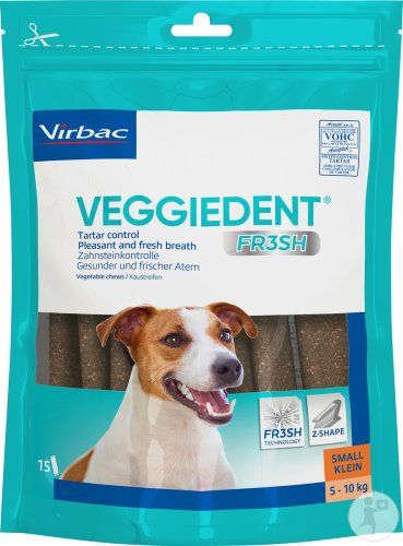 Virbac Veggiedent Fresh S Laminas Mastication pour Chien, Lot de 15 Unités Virbac Veggiedent Fresh S Laminas Mastication pour Chien, Lot de 15 Unités