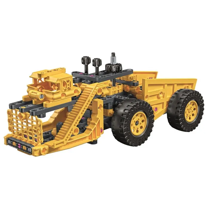 CLEMENTONI - Mon Atelier Mécanique - Camion Minier - 2 Modèles à Assembler avec Direction et Benne Basculante Fonctionnelles - Jeu de Construction - Dès 8 ans