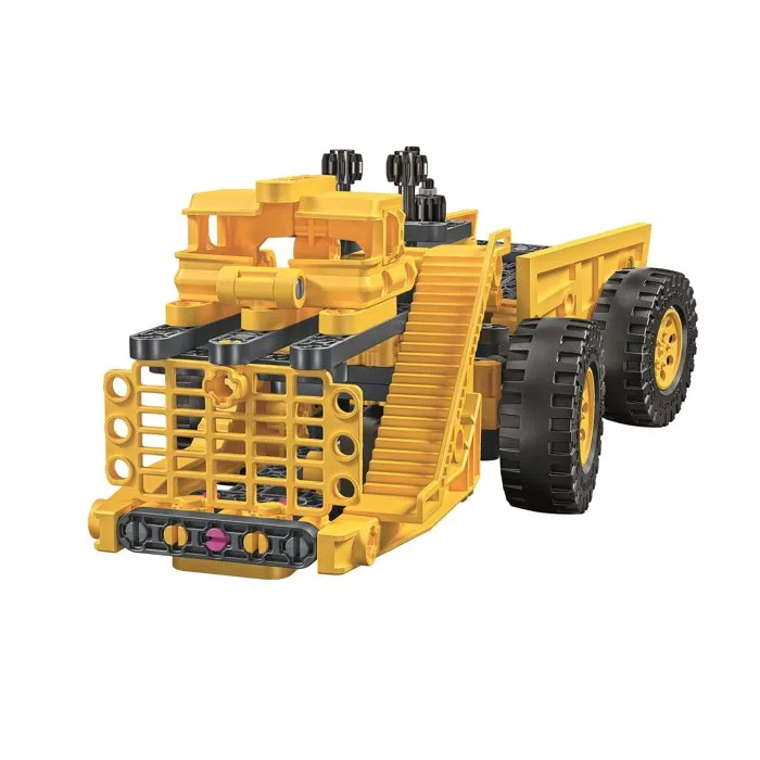 CLEMENTONI - Mon Atelier Mécanique - Camion Minier - 2 Modèles à Assembler avec Direction et Benne Basculante Fonctionnelles - Jeu de Construction - Dès 8 ans