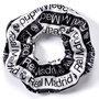 Real Madrid Coletero Élastique pour Cheveux - Accessoire Officiel en Polyester avec Écusson et Nom du Club - Blanc et Noir