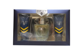 Top Gun Set Rivet Coffret Homme avec Eau de Toilette 100 ml, Gel Douche Hydratant Corps et Cheveux 100 ml et Baume Après-Rasage Hydratant 100 ml