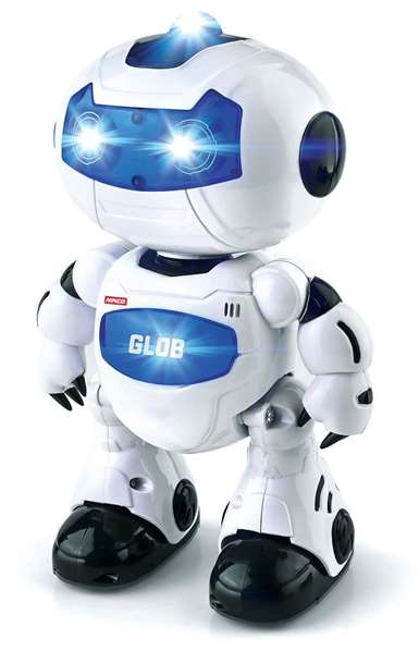 Ninco Robot Glob Radio-Commandé avec Lumières, Sons et Mouvements, Parle en Anglais 24 x 17 cm
