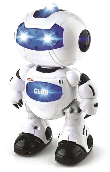 Ninco Robot Glob Radio-Commandé avec Lumières, Sons et Mouvements, Parle en Anglais 24 x 17 cm