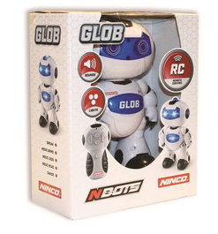 Ninco Robot Glob Radio-Commandé avec Lumières, Sons et Mouvements, Parle en Anglais 24 x 17 cm