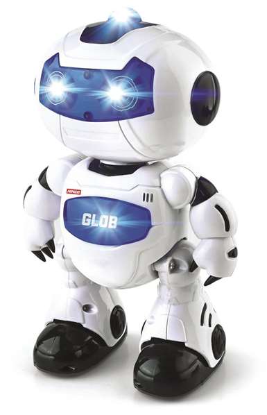 Ninco Robot Glob Radio-Commandé avec Lumières, Sons et Mouvements, Parle en Anglais 24 x 17 cm