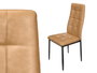 Giftdecor Chaise Haute Dossier Cuir Beige Métal et Polyuréthane 40x48x95 cm (Set de 4)