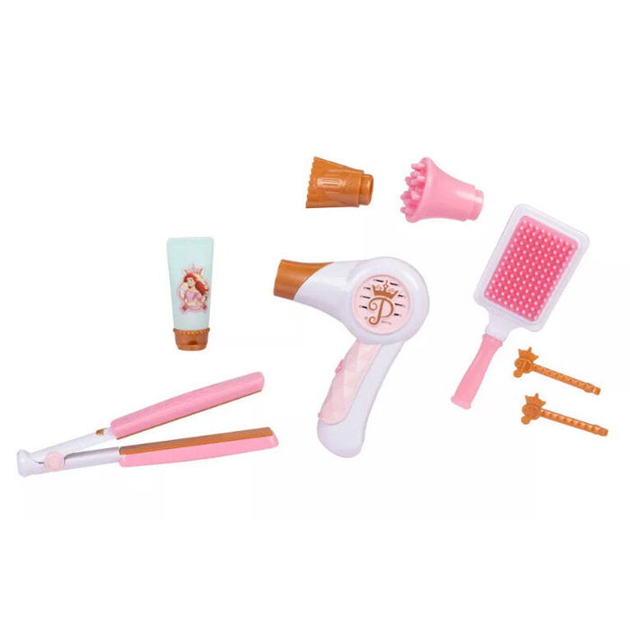 JAKKS PACIFIC Nécessaire de Coiffure Mallette Princesses Disney Jouet Enfant +3 Ans avec Sèche-Cheveux Sonore, Fer à Lisser, Brosse et Accessoires