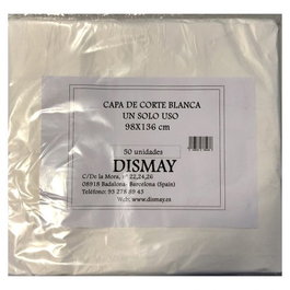 Varios Cape de coupe blanche à usage unique 50 unités 98x136cm
