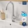 Grohe 24330001 Mitigeur de Lavabo Monocommande GROHE Swift Chromé Bec Haut Pivotant 360° avec Économie d'Eau - Inclus Vidage