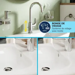 Grohe 24330001 Mitigeur de Lavabo Monocommande GROHE Swift Chromé Bec Haut Pivotant 360° avec Économie d'Eau - Inclus Vidage