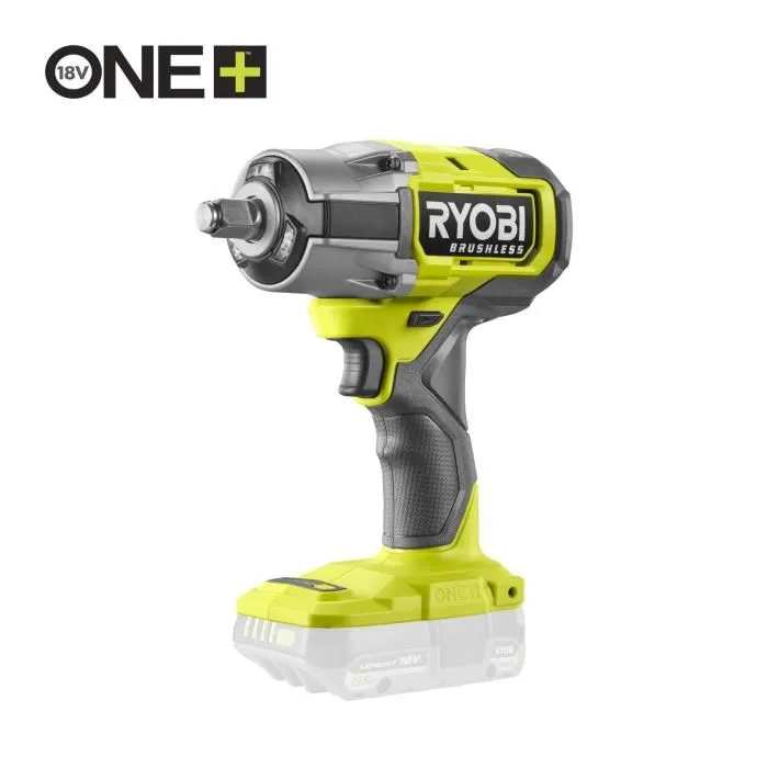 Ryobi Boulonneuse à chocs Brushless 18V - 4 modes (700 Nm serrage / 900 Nm desserrage) - Adaptateur hexagonal 1/4" - Compacte et ergonomique