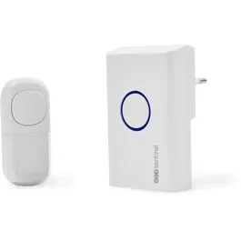 Scs Sentinel OneBell 80 Eco - Carillon de porte sans fil et sans piles, prêt à l'emploi, 36 mélodies, portée 80 m, bouton résistant à l'eau IP55