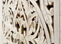 GINER Y COLOMER Vitrina - Buffet 2 portes en bois de manguier massif avec finition blanc vieilli et pieds métal noir, 160 x 110 x 40 cm