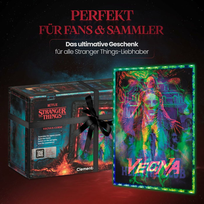 Clementoni Puzzle Stranger Things Vecna - Cadre Lumineux LED - 520 pièces Clementoni Puzzle Stranger Things Vecna - Cadre Lumineux LED - 520 pièces