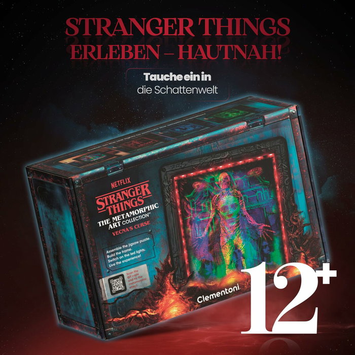 Clementoni Puzzle Stranger Things Vecna - Cadre Lumineux LED - 520 pièces Clementoni Puzzle Stranger Things Vecna - Cadre Lumineux LED - 520 pièces