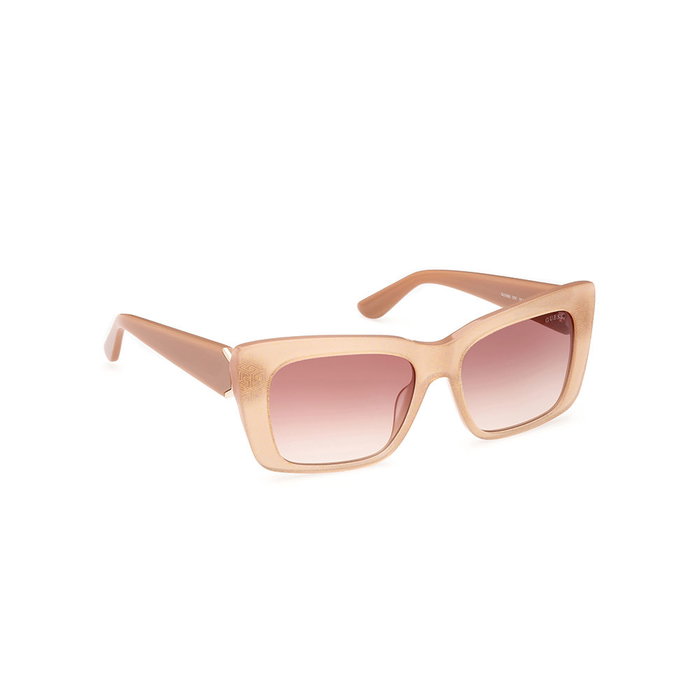 Guess Gafas Lunettes de soleil GU7890 57F 140mm Femme Rectangulaires Monture Beige Brillante Verres Marron Dégradé