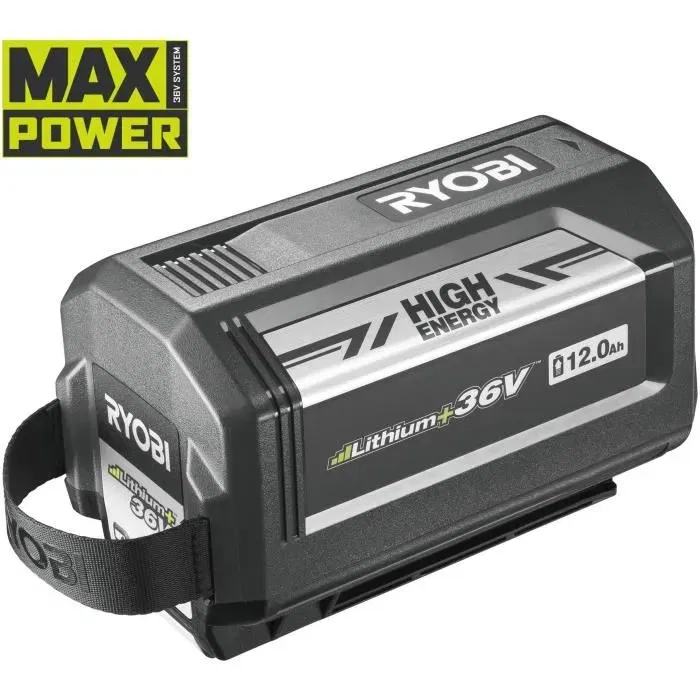 Ryobi RY36B12A Batterie Lithium+ 36V MAXPOWER 12,0 Ah High Energy - Technologie de gestion individuelle des cellules pour autonomie et puissance accrues - Compatible gamme 36V Ryobi RY36B12A Batterie Lithium+ 36V MAXPOWER 12,0 Ah High Energy - Technologie de gestion individuelle des cellules pour autonomie et puissance accrues - Compatible gamme 36V