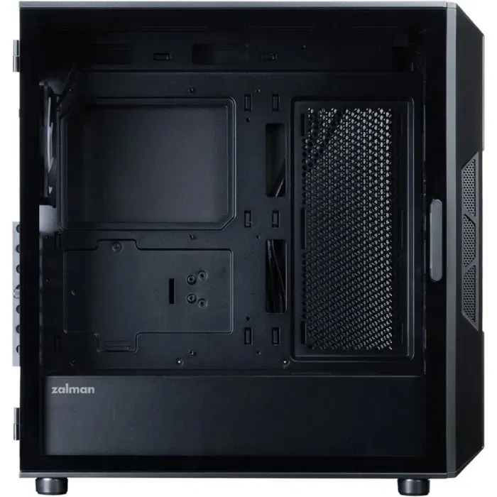 ZALMAN I3NEOV2FRGBBK Boîtier PC Gamer Moyen Tour ATX, Façade Mesh, Noir, 4 Ventilateurs RGB 120mm, Port USB Type-C, Fenêtre Verre Trempé