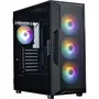 ZALMAN I3NEOV2FRGBBK Boîtier PC Gamer Moyen Tour ATX, Façade Mesh, Noir, 4 Ventilateurs RGB 120mm, Port USB Type-C, Fenêtre Verre Trempé