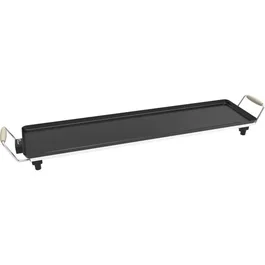 Little Balance Plancha électrique Wood 90 - Surface de cuisson 90 x 23 cm, 2000W, revêtement anti-adhésif sans PFAS, thermostat réglable, poignées en bois