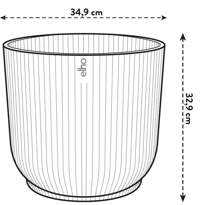 Elho Pot de fleurs rond Vibes Fold avec roues Ø 35 x H 32 cm pour intérieur en plastique 100% recyclé - Rose