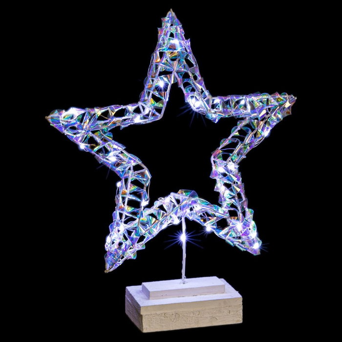 Décoration lumineuse Argenté Étoile 30 x 7 x 36 cm Décoration lumineuse Argenté Étoile 30 x 7 x 36 cm
