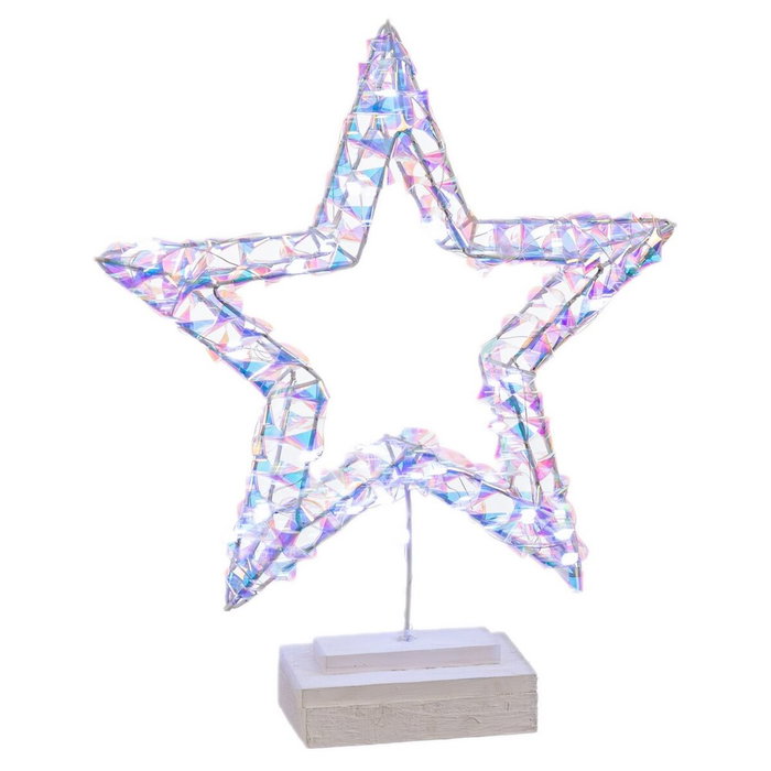 Décoration lumineuse Argenté Étoile 30 x 7 x 36 cm Décoration lumineuse Argenté Étoile 30 x 7 x 36 cm