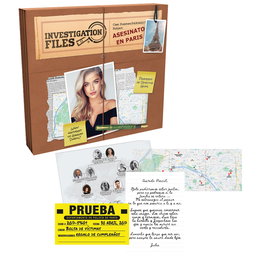 Goliath - Jeu Investigation Files: Asesinato En Paris 921284 - Murder Mystery Game, boîte de jeu en anglais, français, allemand, portugais, espagnol