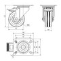 Ruedas Alex Roulette Pivotante Noire Caoutchouc Poliamix Ø 8 cm 60 Kg