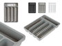 Kinvara Cubertero en plastique 5 compartiments 22,8 x 4,5 x 32,4 cm blanc gris noir (Set de 24)