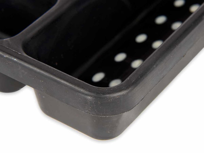 Kinvara Cubertero en plastique 5 compartiments 22,8 x 4,5 x 32,4 cm blanc gris noir (Set de 24)